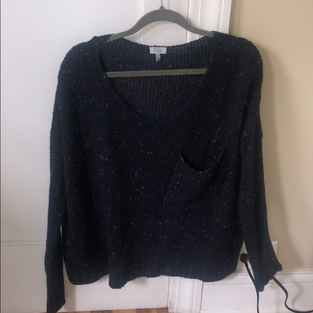 Tobi Blue Speckled MultiA-Colored Sweater